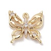 Brass Pave Clear Cubic Zirconia Pendants KK-Z061-14G-01-1