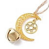 3Pcs 3 Colors Alloy Moon with Star Pendant Decoration HJEW-JM02415-6