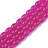 Transparent Crackle Glass Beads Strands DGLA-S085-6x8-09-1