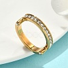 304 Stainless Steel Micro Pave Cubic Zirconia Finger Rings for Women RJEW-F205-01E-G-1