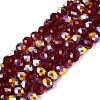 AB Color Plated Transparent Glass Rondelle Beads Strands EGLA-T029-4mm-10C-1