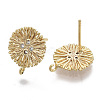 Brass Micro Pave Cubic Zirconia Stud Earring Findings KK-T056-05G-NF-1