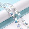 Transparent Electroplate Glass Beads Strands GLAA-C025-02D-2