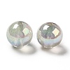 UV Plating Transparent Rainbow Iridescent Acrylic Beads OACR-D010-01F-2