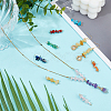 48Pcs 8 Styles Natural & Synthetic Chip Gemstone Beaded Connector Charms PALLOY-GO00057-4