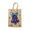 Christmas Theme Blue Printed Kraft Paper Tote Bags with Handles ABAG-B006-04C-1
