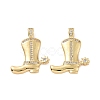 Rack Plating Brass Micro Pave Cubic Zirconia Pendants KK-C008-30G-2