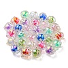 UV Plating Rainbow Iridescent Acrylic Beads OACR-F004-02-3