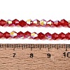 AB Color Plated Transparent Glass Beads Strands GLAA-G127-01-02C-2