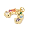 Brass Micro Pave Cubic Zirconia Pendants X-KK-U058-40G-2