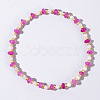 Beach Vacation Style Natuarl Rose Quartz & Dyed White Jade Beaded Stretch Bracelet Women RO9590-7-1