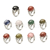 Adjustable Natural & Synthetic Gemstone Finger Rings RJEW-F075-01-1