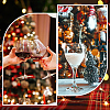 12Pcs Christmas Theme Tibetan Style Alloy & Glass Pendants Wine Glass Charms AJEW-SC0002-02-5