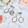 Tibetan Style Alloy Oval Pendant Cabochon Settings PALLOY-AB00008-4