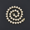 1Pc Heart Zinc Alloy Crystal Rhinestone Cup Chain Tennis Necklaces for Women NJEW-SP0001-06G-5
