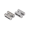 Alloy Initial Slide Charms with Grade A Rhinestones ALRI-R032-N-FF-3