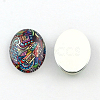 Mixed Pattern Glass Oval Flatback Cabochons for DIY Projects X-GGLA-R022-40x30-100-2