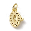 Brass Micro Pave Clear Cubic Zirconia Charms ZIRC-F132-68G-2