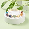 Mixed Stone & Natural Pearl Beads Wire Wrapped Cuff Bangle BJEW-JB07507-2