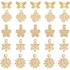 50Pcs 5 Style Rack Plating Brass Charms KK-FH0004-69-1