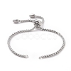 Tarnish Resistant Adjustable 304 Stainless Steel Slider Bracelets Making STAS-T050-030P-2
