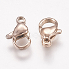 Ion Plating(IP) 304 Stainless Steel Lobster Claw Clasps STAS-P185-10-RG-2