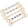 5Pcs 5 Styles Evil Eye Alloy Link Chains Bag Extender Chains AJEW-TAC00036-1