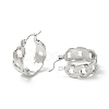Non-Tarnish 304 Stainless Steel Cuban Link Chunky Hoop Earrings for Women EJEW-P197-07P-2