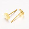 Golden Plated Iron Flat Base Ear Stud Findings X-E013-G-2