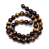 Round Natural Tiger Eye Gemstone Bead Strands G-J333-03-8mm-3