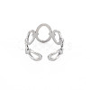 Non-Tarnish 304 Stainless Steel Open Oval Wrap Cuff Ring for Women RJEW-S405-187P-2