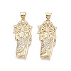 Religion Brass Micro Pave Clear Cubic Zirconia Pendants KK-N287-46J-G-1