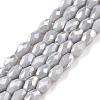 Opaque Solid Color Electroplate Glass Beads Strands EGLA-N013-P4mm-B05-1