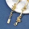 Brass Disc & Stick Beads Link Chain Bracelets for Women BJEW-G781-01G-3