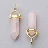 Natural Rose Quartz Double Terminated Pointed Pendants X-G-G902-B22-1