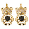 2Pcs Brass Micro Pave Cubic Zirconia Pendants KK-TA0002-81C-2
