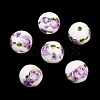 Floral Printed Porcelain Beads X-PORC-Q199-12mm-01-2