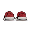 Christmas Printed Wooden Stud Earrings EJEW-D046-04-2