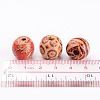Round Printed Natural Wood Beads X-WOOD-R243-16mm-M2-4