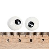 White and Black Flat Round Cartoon Resin Cabochons CRES-Q009-01G-2