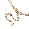 304 Stainless Steel Enamel Link Chains Anklets AJEW-AN00589-03-4
