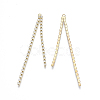 Brass Rhinestone Cup Chains Tassel Big Pendants X-KK-R129-08G-2