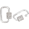 2Pcs 925 Sterling Silver Rhinestone Clasps FIND-PH0022-30B-1
