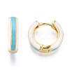 Brass Huggie Hoop Earrings EJEW-S209-07C-1