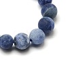 Nature Frosted Sodalite Round Bead Strands G-M064-8mm-01-2