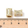 Brass Micro Pave Clear Cubic Zirconia European Beads KK-C104-02G-2