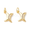 Rack Plating Eco-friendly Brass Micro Pave Clear Cubic Zirconia Charms KK-D072-01G-X-NR-1