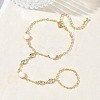 Brass Micro Pave Clear Cubic Zirconia Mittens Bracelets for Women BJEW-C156-02G-1