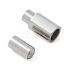 Tarnish Resistant Smooth 304 Stainless Steel Magnetic Clasps with Glue-in Ends STAS-H402-63P-4MM-2