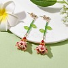 Dyed Natural Agate Dangle Stud Earrings EJEW-MZ00125-01-2
